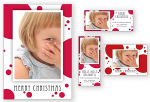 christmas photo card polka dots