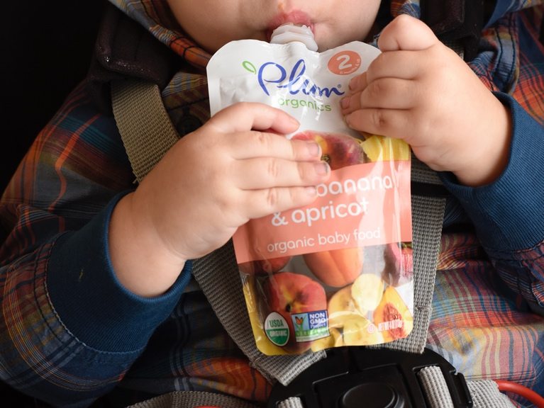 Plum Organics baby food pouches