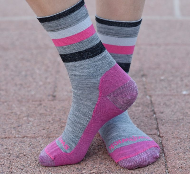 pink gray black hiking socks