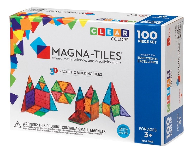 magna tiles 100 piece clear colors