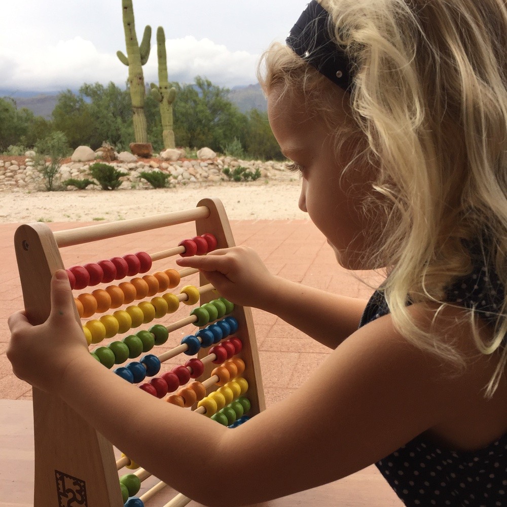 wooden rainbow abacus hape toys
