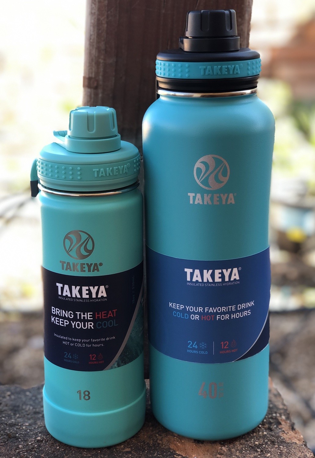 Takeya water bottles 40 oz versus 18 oz