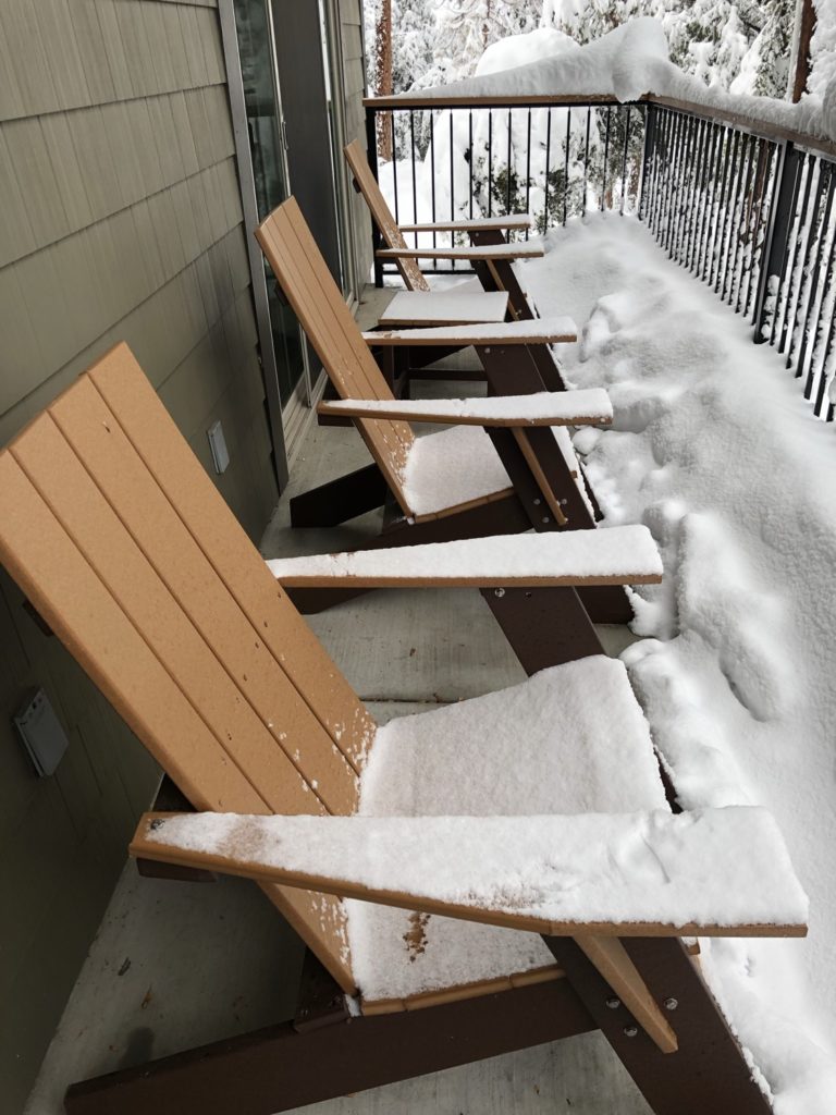 Cedar Ridge patio snow Forest Home