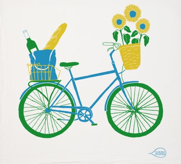 Picnic Bike Tea Towel Claudia Pearson